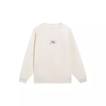 Li-Ning Sports Trend Series Пуловер с буквенным принтом и логотипом с круглым вырезом Свободная повседневная толстовка с длинными рукавами Топы унисекс Off-White AWDT063-3 XL