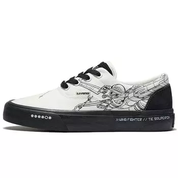 Li Ning Star Wars X Disney Collaboration Series Повседневные прочные нескользящие низкие кроссовки женские кроссовки Off-White Black AGCS202-2 37