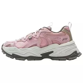 Li Ning Starburst Спортивные Модные Дышащие Кроссовки с Низким Верхом Повседневные Женские Розовые AGCV046-5 37