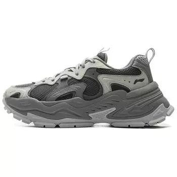 Li Ning Starry Soft Ретро Мода Универсальные Толстая Подошва Увеличение Роста Амортизирующие Нескользящие Дышащие Низкие Повседневные Кроссовки AGCU576-2 37