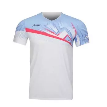Li-Ning Summer Quick-Dry Comfortable Fashion Badminton Shirt Men tops White AAYV023-2 S