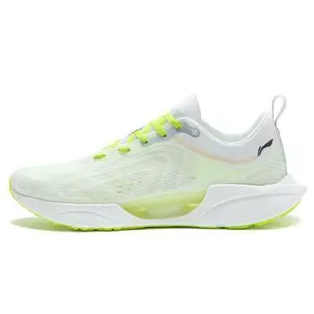 Li-Ning Суперлегкие 18 амортизирующие нескользящие износостойкие низкие кроссовки для бега мужские кроссовки белые флуоресцентно-зеленые ARMR007-1 40