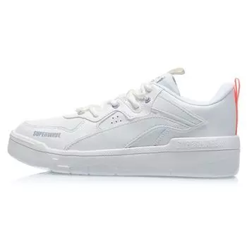 Li Ning Superwave Lo Повседневные противоскользящие прочные низкие кроссовки для скейтбординга Женские кроссовки Белые AGCQ228-1 35