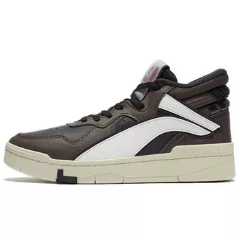 Li Ning Superwave Mid прочные противоскользящие амортизирующие высокие кроссовки для скейтбординга мужские коричневые черные белые AGCR233-5 43