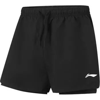 Li Ning Swimming Series однотонные шорты из искусственной кожи со шнуровкой, мужские шорты черного цвета AKST873-2 XL