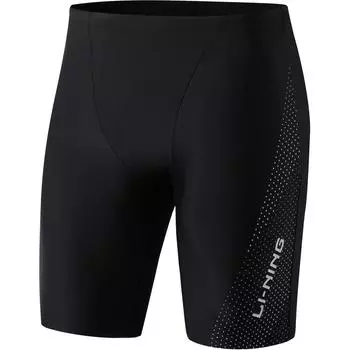 Li Ning Swimming Series Солнцезащитные буквы Повседневные удобные шорты для плавания с пятью точками Мужские купальные костюмы Черный ASLU121-1 L