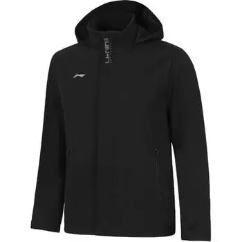 Li Ning свободная универсальная куртка с капюшоном и длинным рукавом мужские куртки черные AFDUA05-7 S