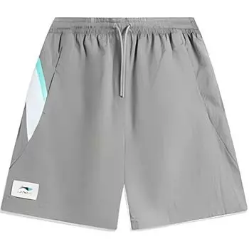 Li Ning свободные удобные простые повседневные шорты унисекс лунно-серые AKSU951-4 M