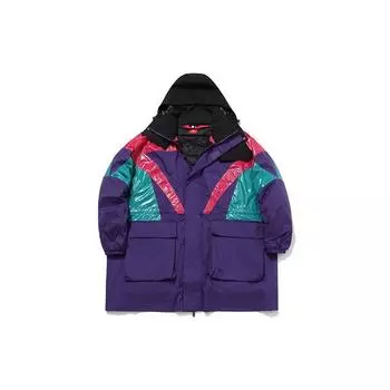 Li Ning свободный крой пуховик ветровка три в одном комплект женская верхняя одежда дракон-фиолетовый малиново-красный AWBQ006-1 M