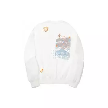 Li Ning свободный свитер-пуловер с принтом на спине унисекс-толстовка Off-White AWDT705-3 S