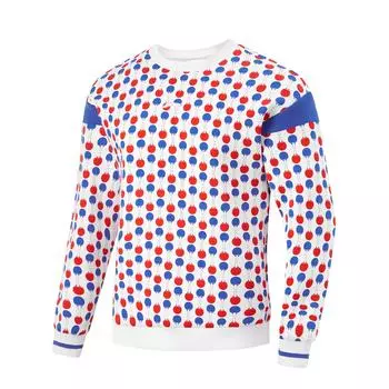 Li Ning Table Tennis Series Full Print Удобная дышащая повседневная спортивная толстовка с капюшоном Унисекс толстовки Standard-White AWDUA57-2 M