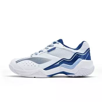 Li Ning Thunder Training Удобные Модные Амортизирующие Нескользящие Износостойкие Низкие Кроссовки для Бадминтона Унисекс Белый Синий AYTV005-1 36