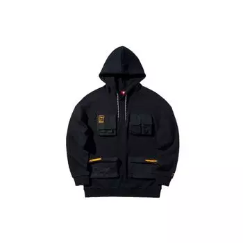 Li-Ning Толстовка с капюшоном и несколькими карманами из серии New York Fashion Week, мужские топы, черная AWDP835-2 M