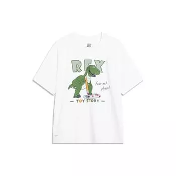 Li-Ning Toy Story Series с мультяшным принтом динозавра, быстросохнущая крутая футболка с короткими рукавами, мужские топы AHST743-1 M