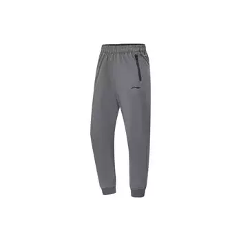 Li Ning Training Series Brand Logo Повседневные быстросохнущие дышащие облегающие трикотажные спортивные брюки с зауженным кроем Мужские брюки темно-черного цвета AYKS965-2 S