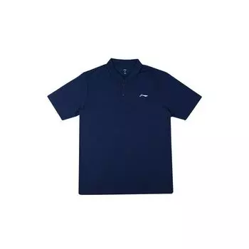Li-Ning Training Series Solid Color Embroidered Logo Sports Casual Short Sleeve Polo Shirt Unisex Polo Shirts Navy-Blue YPLT035-2 S