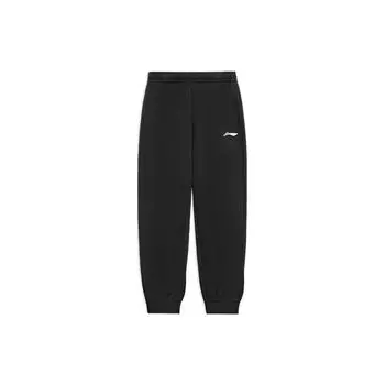 Li-Ning Тренировочные спортивные брюки-штаны свободного покроя из трикотажной ткани для мужчин, черные AKLSG35-1 XL