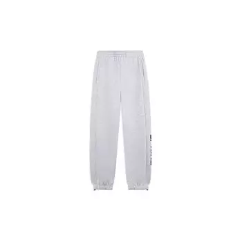Li-Ning Trend Series Однотонные повседневные флисовые теплые трикотажные спортивные брюки с манжетами, брюки унисекс, светло-серые, серые AKLSB15-1 XXXL
