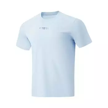 Li-Ning Удобная универсальная дышащая футболка с коротким рукавом для мужчин, топы Cloud-Blue ATSU023-8 S