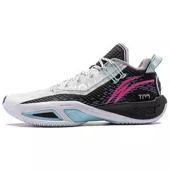 Li Ning Удобные амортизирующие дышащие низкие баскетбольные кроссовки мужские кроссовки черные белые ABPU003-5 45