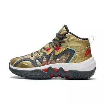 Li Ning удобные и прочные баскетбольные кроссовки детские кроссовки золотистые YKBS086-5 38