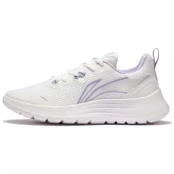 Li-Ning Удобные нескользящие износостойкие дышащие кроссовки с низким верхом женские кроссовки белые фиолетовые ARST090-2 37