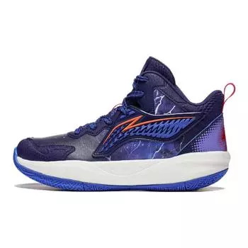Li Ning удобные повседневные амортизирующие баскетбольные кроссовки детские кроссовки синего цвета YKBT044-11 38