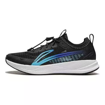 Li Ning Удобные повседневные дышащие кроссовки с низким верхом для бега Детские кроссовки Черный Синий YKFU014-3 39