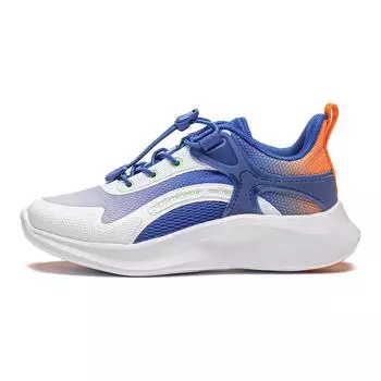 Li Ning удобные повседневные нескользящие прочные детские кроссовки для бега детские кроссовки белые синие оранжевые YKNU026-7 25