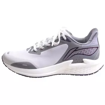 Li-Ning Удобные прочные кроссовки с низким верхом для бега, мужские кроссовки, белые, серые, фиолетовые, ARMR017-3 41
