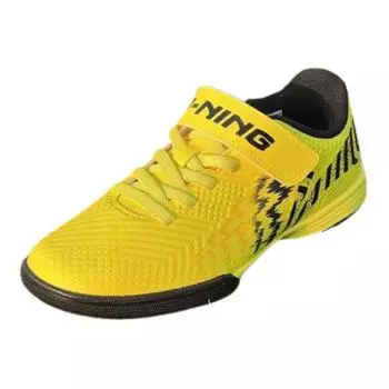 Li-Ning Удобные Простые Нескользящие Прочные Низкие Детские Футбольные Бутсы Детские кроссовки Желто-Черные YKGU008-7 32