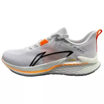 Li-Ning Удобные универсальные амортизирующие нескользящие прочные низкие кроссовки для бега женские кроссовки белые оранжевые ARBU004-1 35