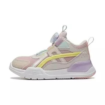 Li Ning удобные универсальные прочные детские кроссовки среднего размера детские кроссовки розовые белые YKNT122-2 26