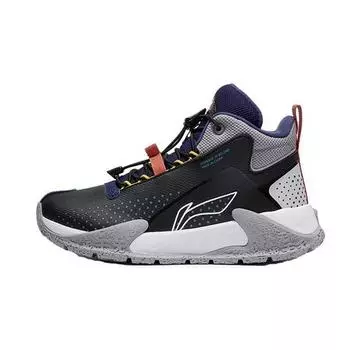 Li Ning удобные универсальные светоотражающие нескользящие кроссовки средней высоты для бега детские кроссовки черные YKER004-17 37