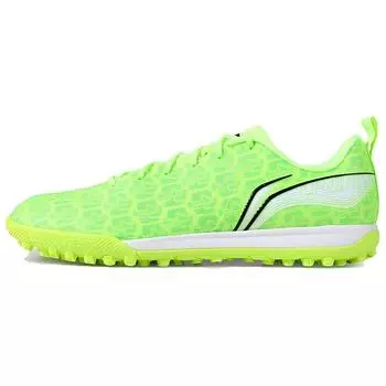 Li Ning Удобный Простой TF (Резиновые шипы) Футбольные бутсы с искусственным покрытием PU, нескользящие, износостойкие, мужские, зеленые ASFU061-2 40