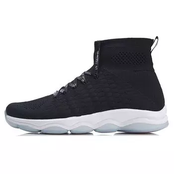 Li-Ning Unbounded Fabric амортизирующие нескользящие высокие повседневные туфли женские туфли черные белые AFJN008-1 35