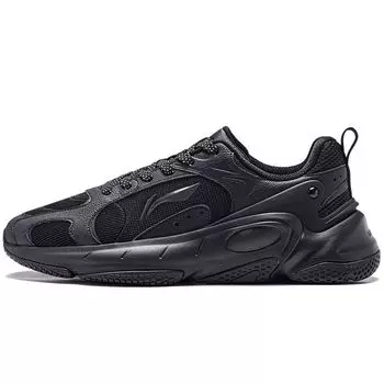 Li Ning универсальные ретро-обувь для папы мужские кроссовки черные AGCT391-1 43