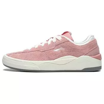 Li Ning универсальные удобные нескользящие амортизирующие низкие кроссовки для скейтбординга женские кроссовки розовые белые AEPU016-2 35