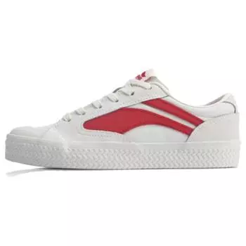 Li Ning Vntg удобные универсальные нескользящие износостойкие низкие кроссовки для скейтбординга мужские кроссовки белые красные AGCP315-10 43