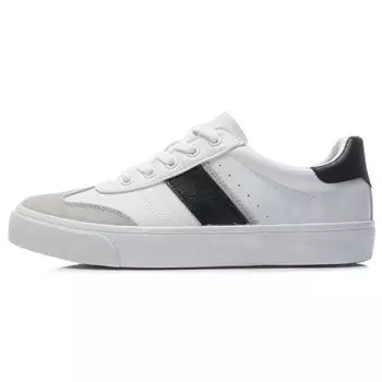 Li-Ning Vulc Lite Повседневные универсальные низкие кроссовки для скейтбординга Мужские кроссовки Белые Черные AGCR339-2 44