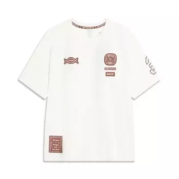 Li-Ning Wade Hall Of Fame Series Футболка с круглым вырезом и буквенным принтом Топы унисекс Бежевый AHST919-2 XL