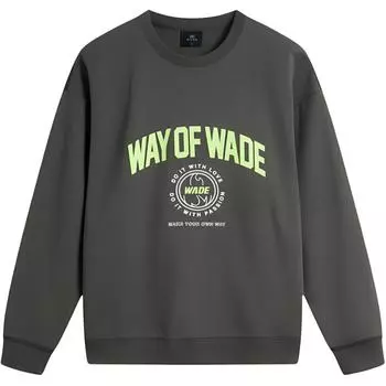 Li Ning Wade Series Letter Print Sports Casual Loose Sweatshirt Men sweatshirt Graphite-Grey AWDU277-8 M