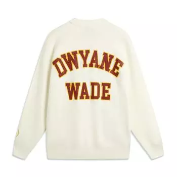 Li Ning Wade Series Letter Single Button Удобный дышащий универсальный кардиган с длинным рукавом вязаный свитер мужские топы Off-White AMBU341-1 L