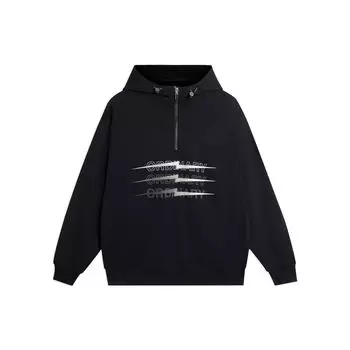 Li-Ning Флисовая толстовка с принтом молнии Wade Series, полумолния, топы унисекс, черный цвет AWDSC53-1 M