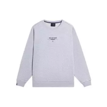 Li Ning Wade Series Logo Letter Print Round Neck Pullover Long Sleeve Hoody Male sweatshirt Purple AWDSC41-9 M