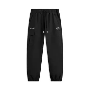 Li Ning Wade Series Повседневные Простые Однотонные Спортивные Длинные Штаны на Кулиске Мужские брюки Черный AYKV429-1 M