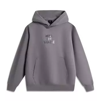 Li Ning Wade Series Удобный Простой Универсальный Свободный Худи С Буквами Модный Пуловер Толстовка Мужская толстовка Угольно-серый Фиолетовый AWDV259-5 M