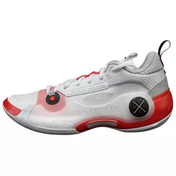 Li Ning Wade Way 10 Low Профессиональные баскетбольные кроссовки Мужские кроссовки Белый Красный ABAS083-14 42