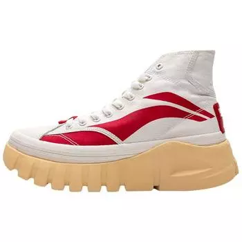 Li Ning We I Boot Paris Fashion Week Удобные универсальные нескользящие легкие высокие мужские кроссовки для папы Белый Красный AGCP317-1 41