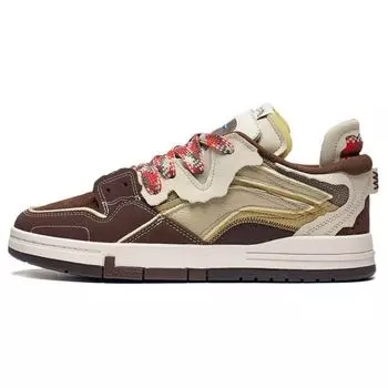 Li Ning We Wo Pro универсальные повседневные легкие удобные амортизирующие износостойкие низкие кроссовки для скейтбординга мужские кроссовки коричневые желтые AECT045-1 44